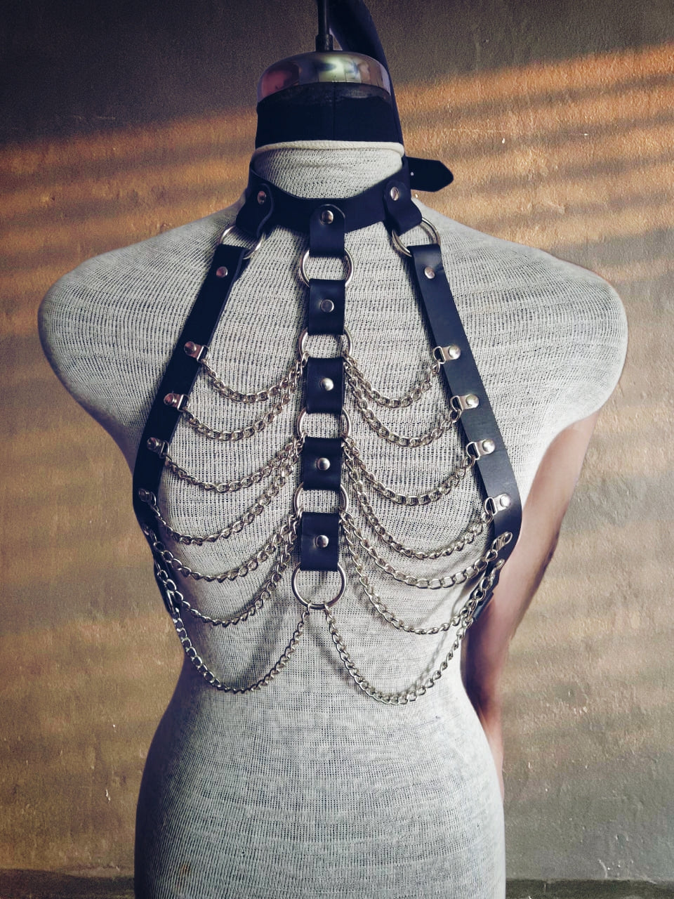Midnight Cascade Layered Chain Chest Harness